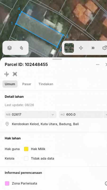 disewakan tanah jl batu belig