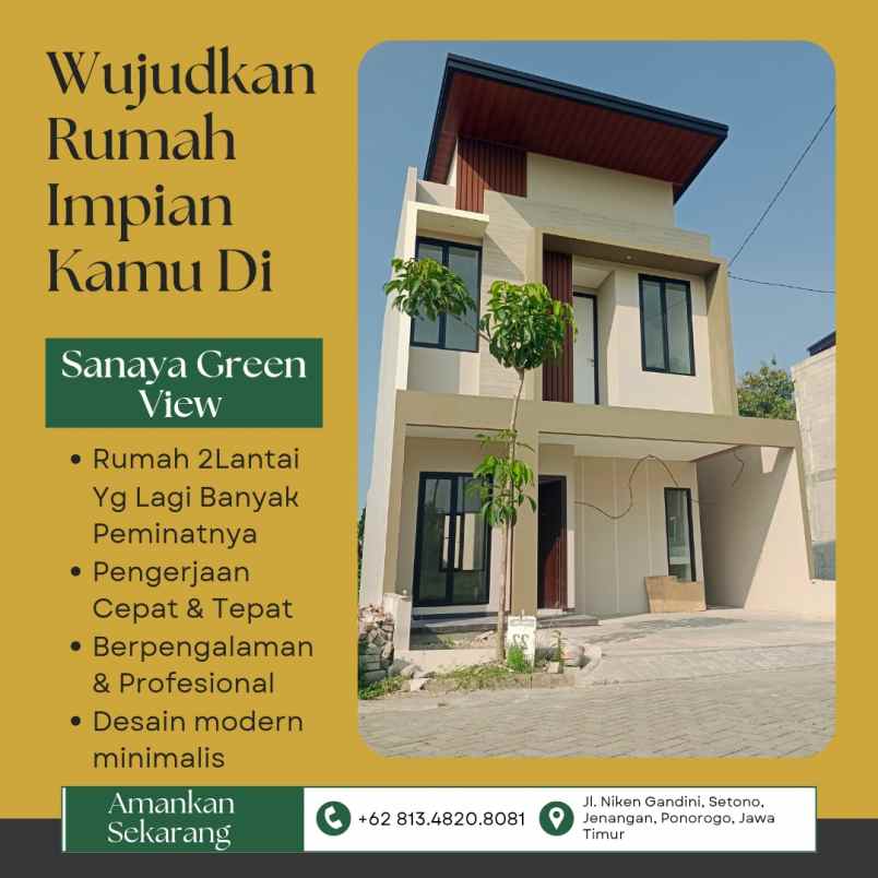 jual cepat rumah 2 lantai syariah ponorogo
