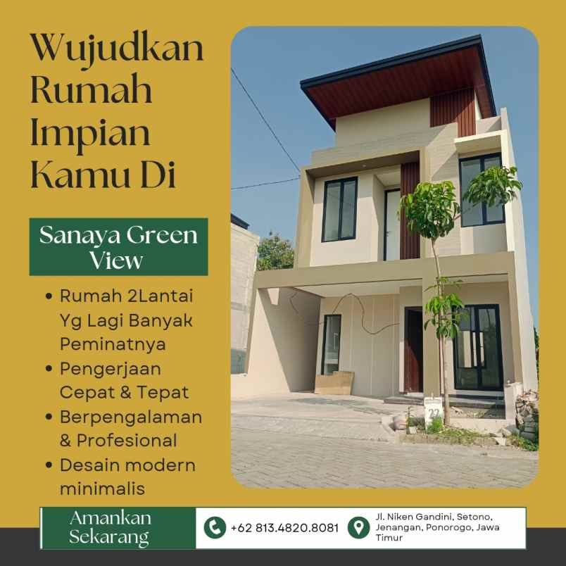 jual cepat rumah 2 lantai syariah ponorogo