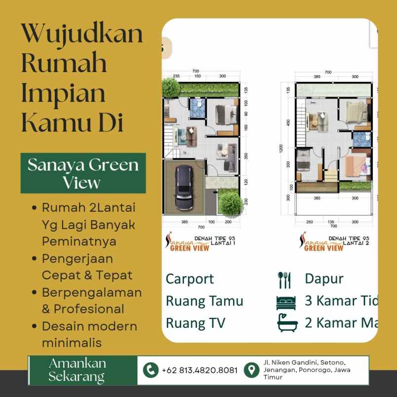 jual cepat rumah 2 lantai syariah ponorogo