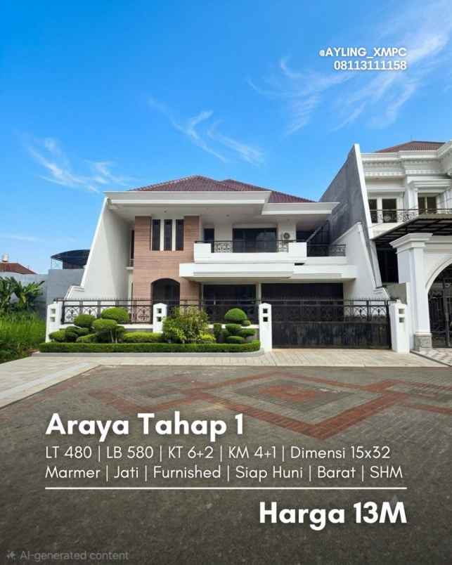 rumah araya tahap 1 strategis furnished