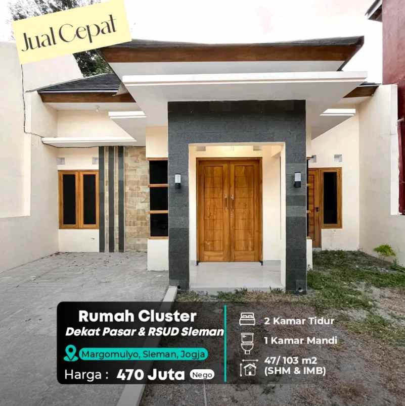 rumah cluster murah dekat pasar rsud sleman jogja