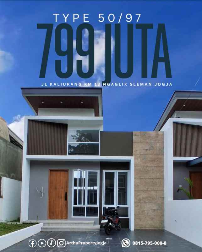 rumah dijual jogja kaliurang semi furnish siap huni