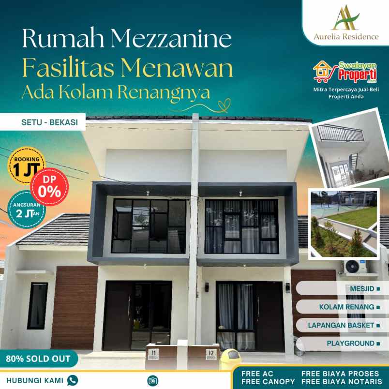 rumah mezzanine setu fasilitas lengkap