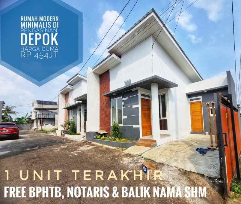 rumah modern minimalis di pengasinan depok
