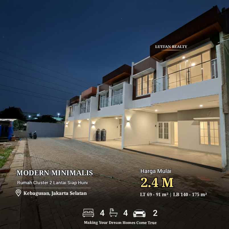 rumah modern minimalis kebagusan pasar minggu