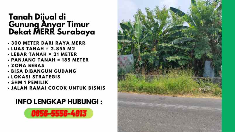 tanah dijual gunung anyar timur surabaya