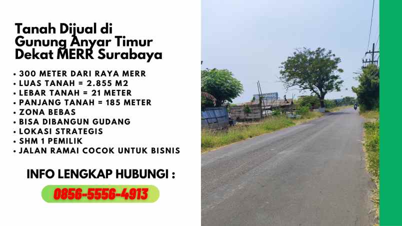 tanah dijual gunung anyar timur surabaya