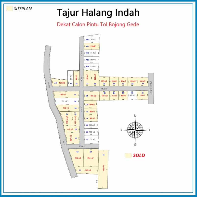 tanah kavling shm di tajurhalang bogor luasan 100m2