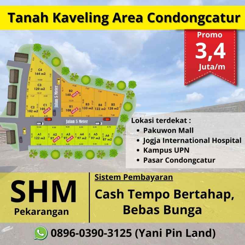 tanah murah area condongcatur dekat ringroad utara