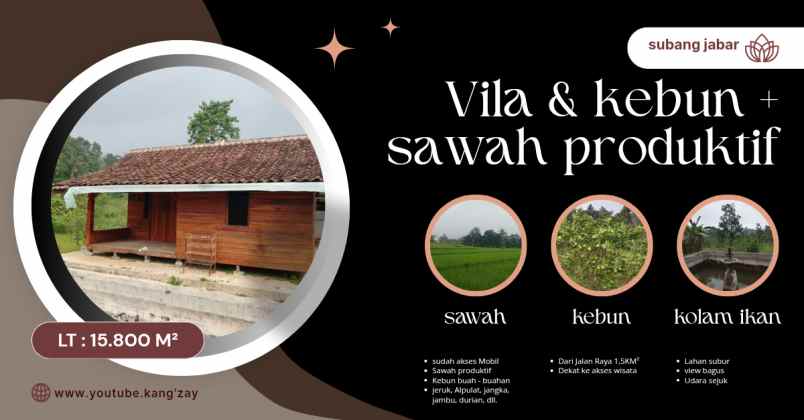 vila sawah kebun lahan subur produktif subang