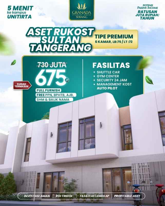 aset bisnis auto cuan rumah kos strategis dekat kampus