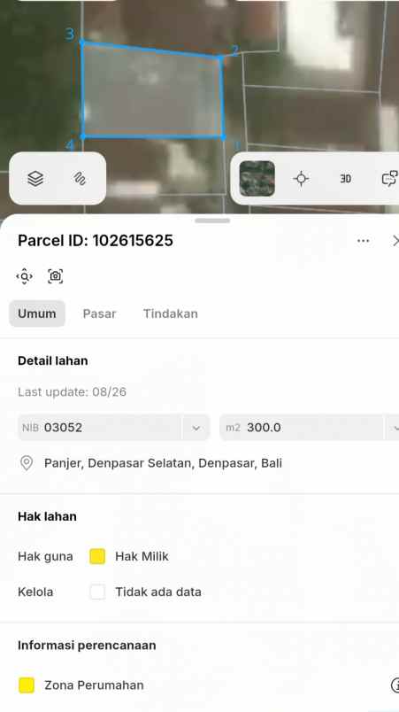 dijual 3 are jl waturenggong panjer renon denpasar