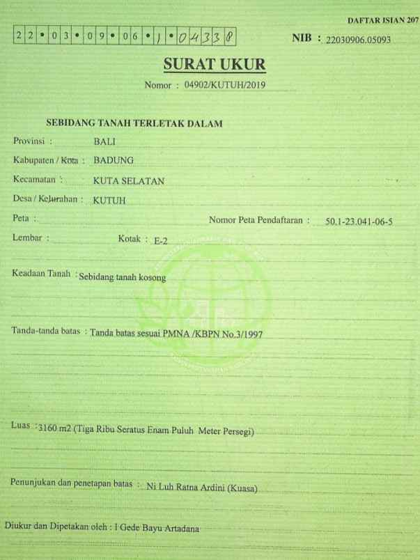 dijual 31 6 are jl gayang sari kutuh kuta selatan