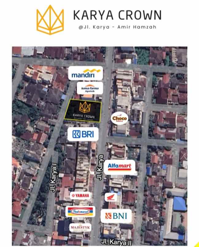 dijual ruko gudang kantor jalan karya adam malik