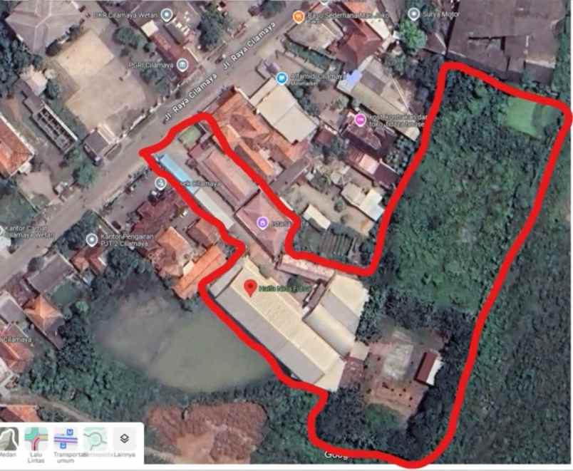 dijual ruko gudang kantor jalan raya cilamaya