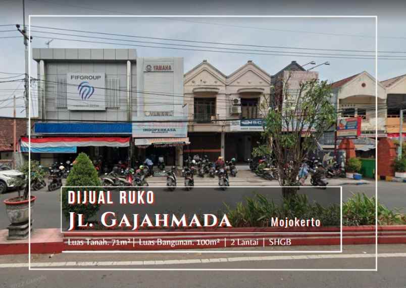 dijual ruko gudang kantor jl gajah mada