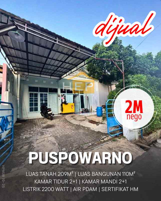 dijual rumah di puspowarno semarang