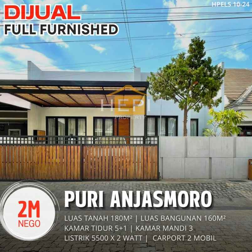 dijual rumah full furnished di puri anjasmoro semarang