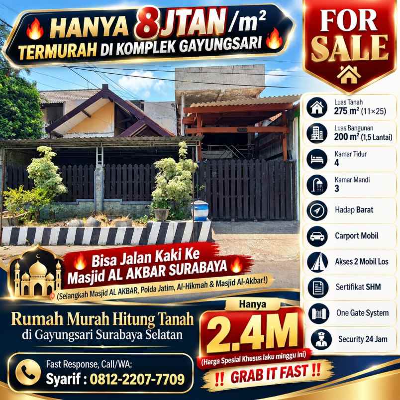 dijual rumah gayungsari