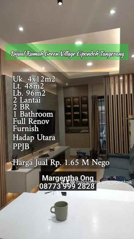 dijual rumah green village cipondoh