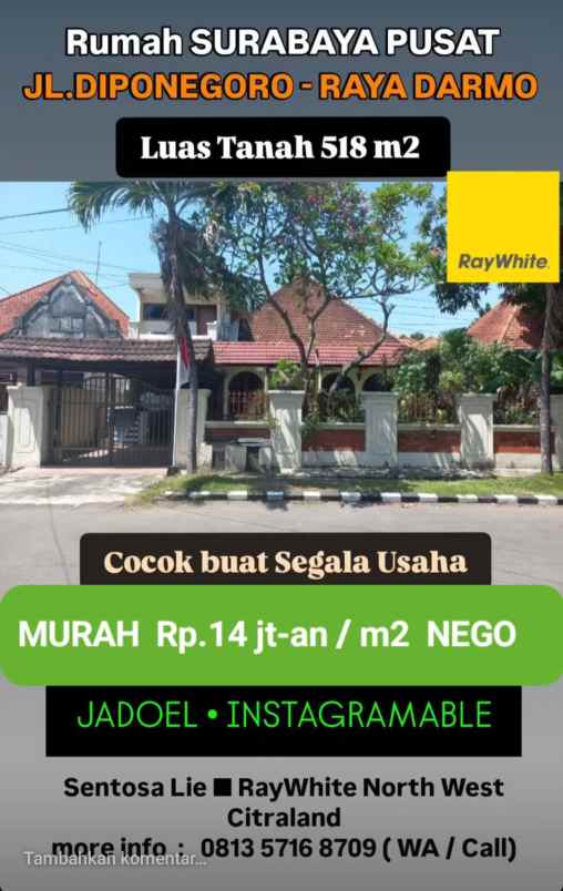 dijual rumah jalan barito