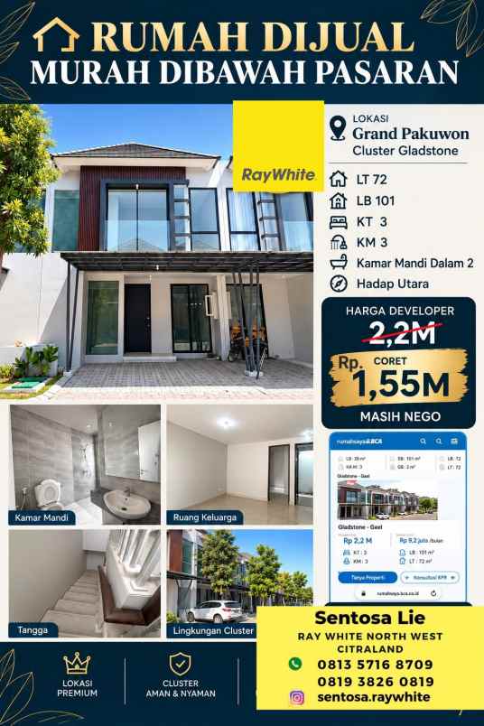 dijual rumah jalan grand pakuwon
