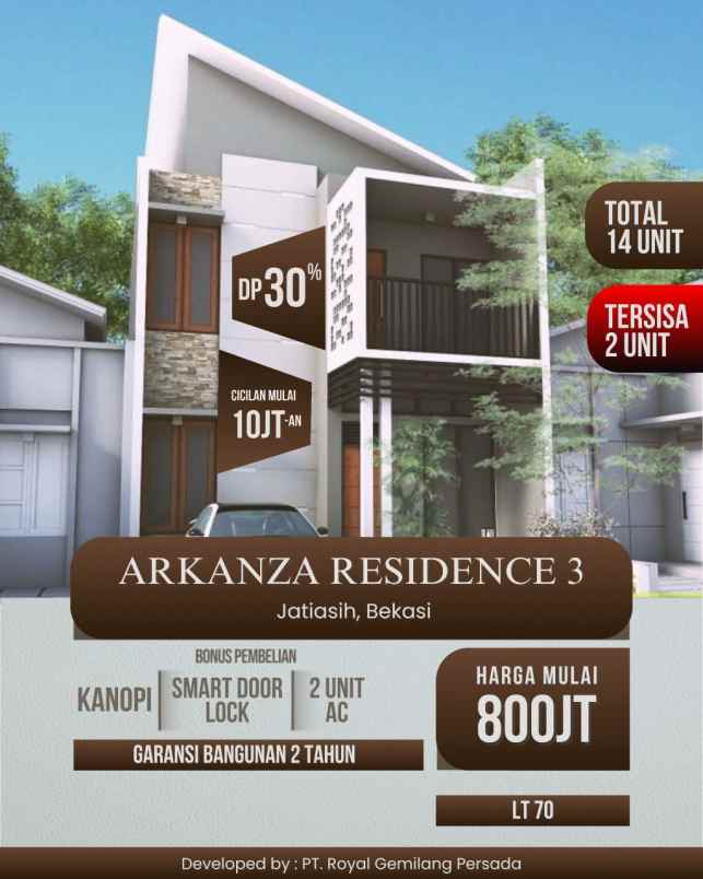 dijual rumah jl aran jatiasih kec