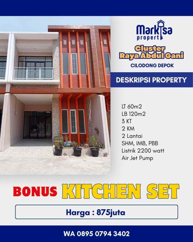 dijual rumah jl raya abdul gani