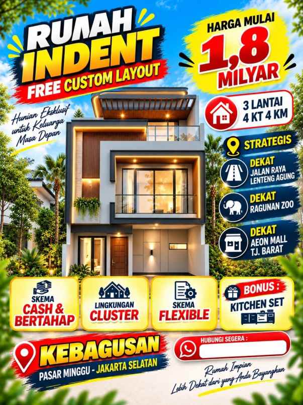 dijual rumah kebagusan