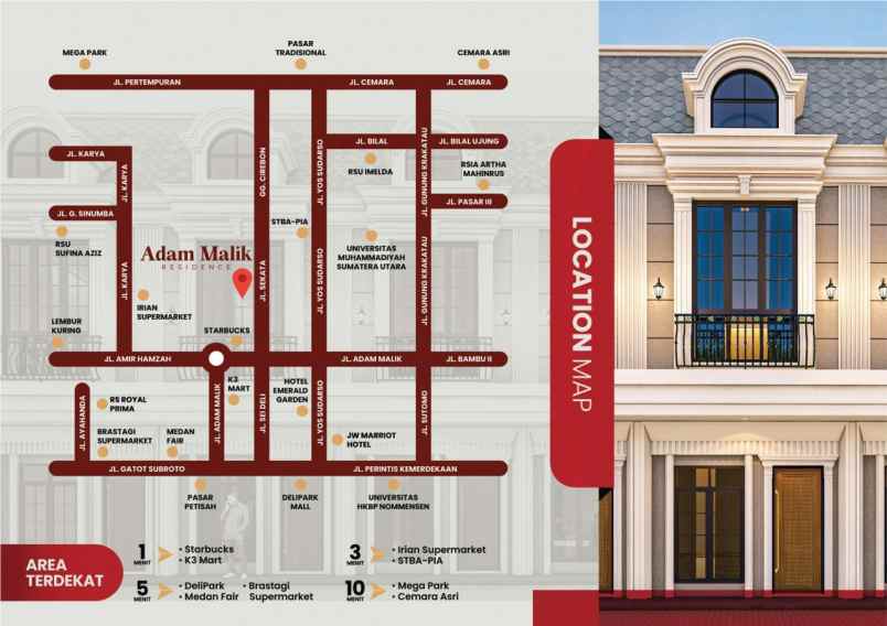 dijual rumah komplek adam malik