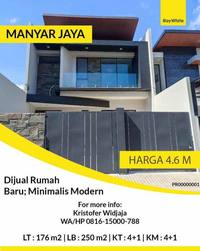 dijual rumah manyar jaya