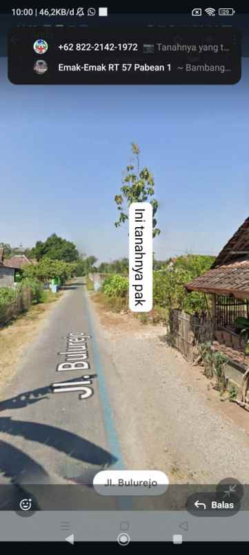 dijual tanah bulurejo pandeplang