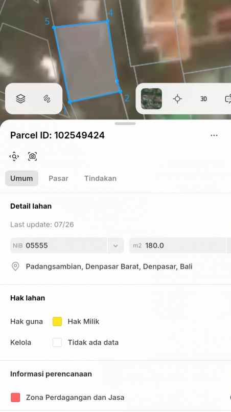 dijual tanah gunung talang vi