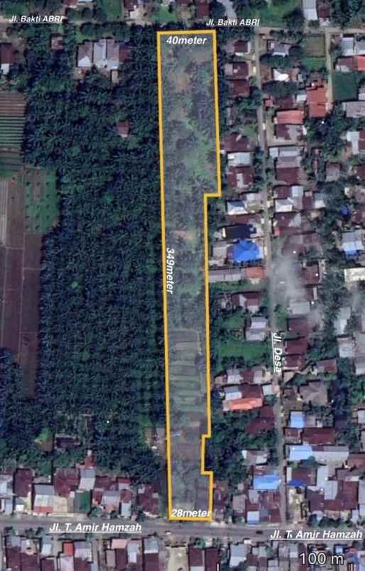 dijual tanah jalan besar teuku amir hamzah