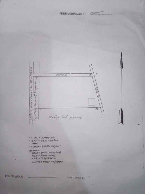dijual tanah jalan raya pacet