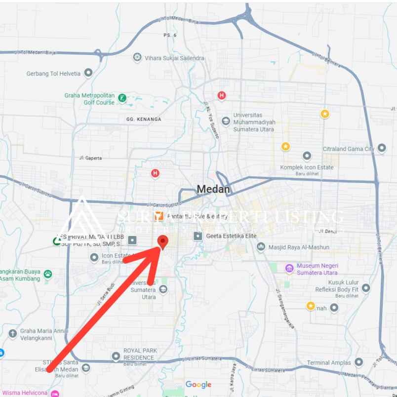 dijual tanah jalan sei belutu medan baru