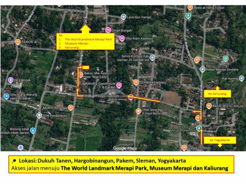 dijual tanah jl boyong tanen