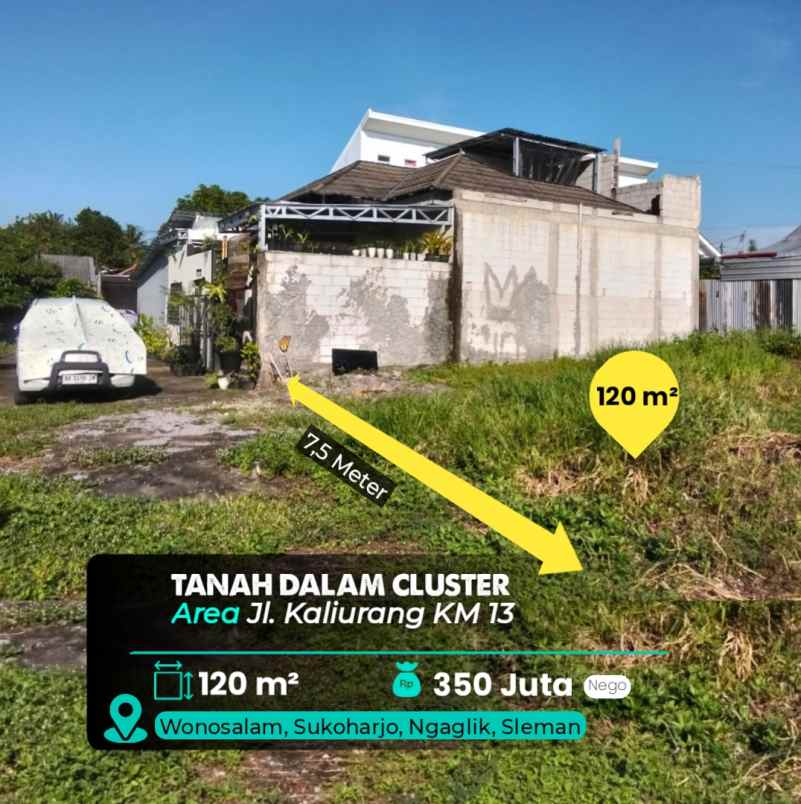 dijual tanah jl kaliurang km 13