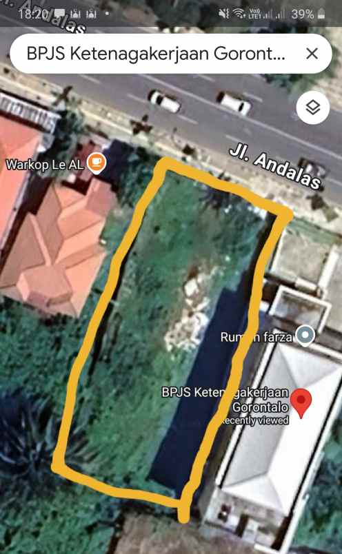 dijual tanah jl prof dr jhon ario katili