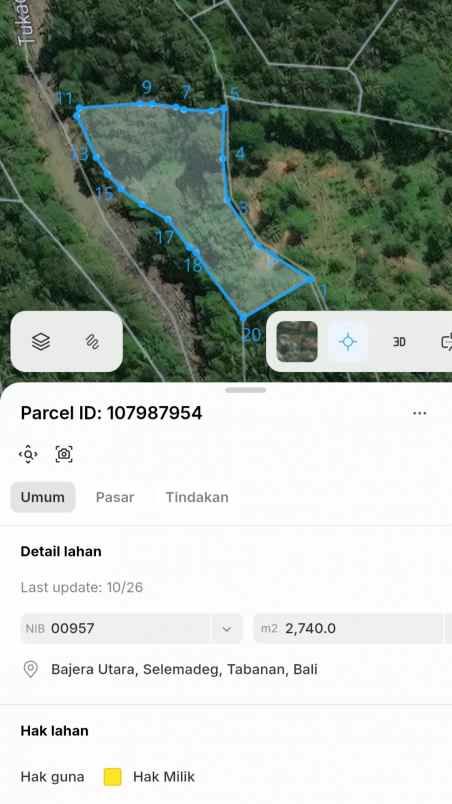 dijual tanah jl rajawali bajera