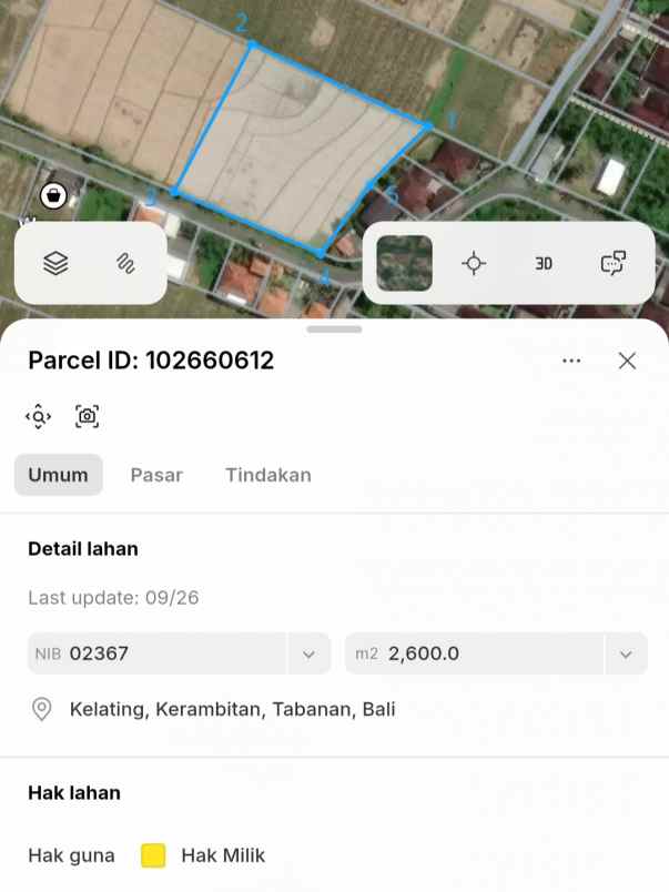 dijual tanah jl tibu biyu