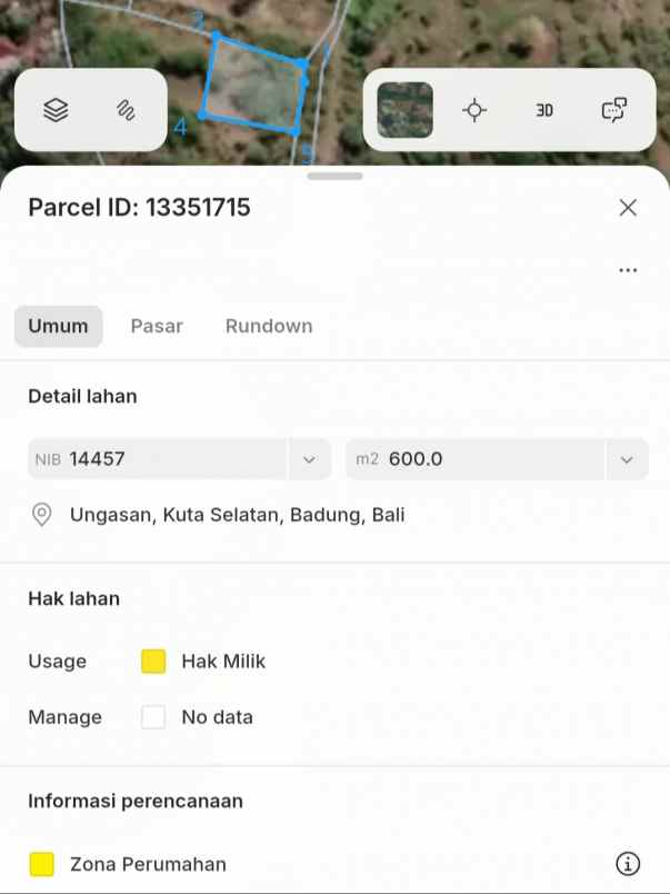 dijual tanah pantai melasti