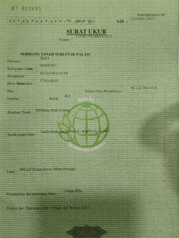 dijual tanah pantai melasti