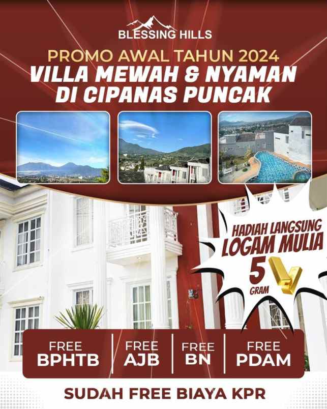 dijual villa cipanas cianjur jawa barat