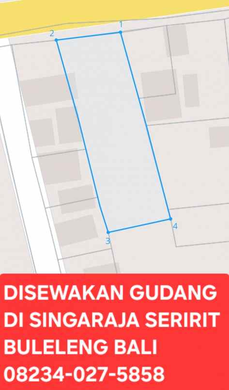 disewakan ruko gudang kantor banjar buleleng bali