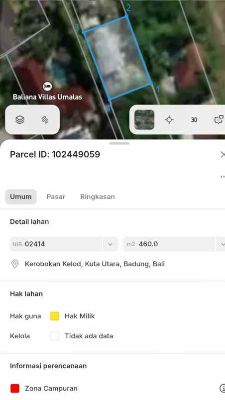 disewakan tanah buluh indah