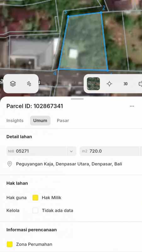 disewakan tanah peguyangan kaja