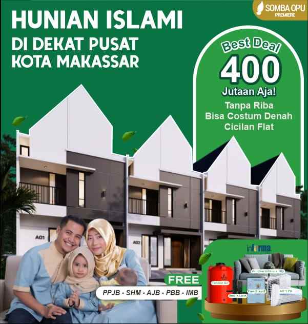hunian islami dua lantai di pusat kota makassar