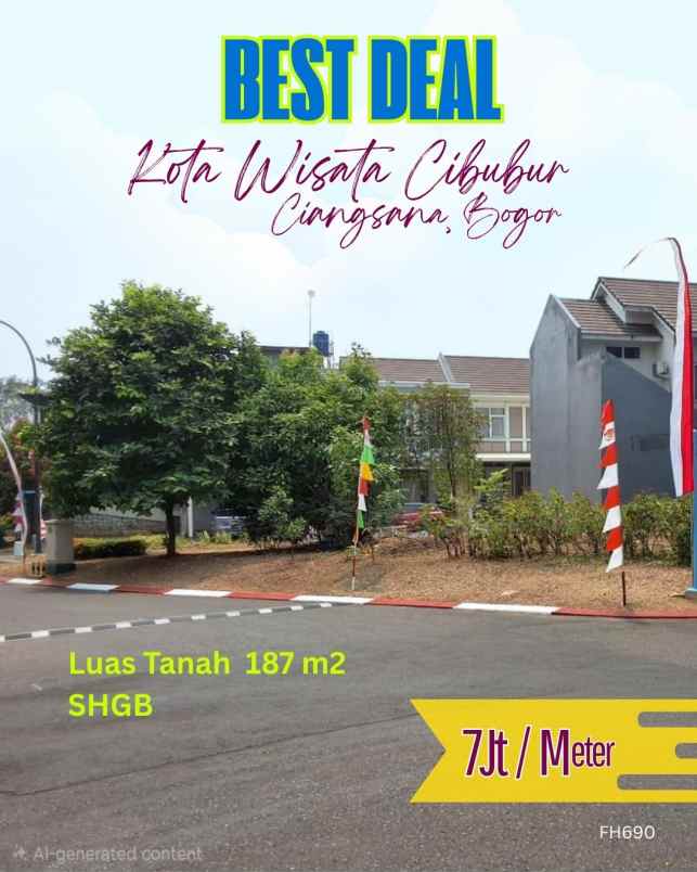 jual tanah hook termurah di kota wisata cibubur